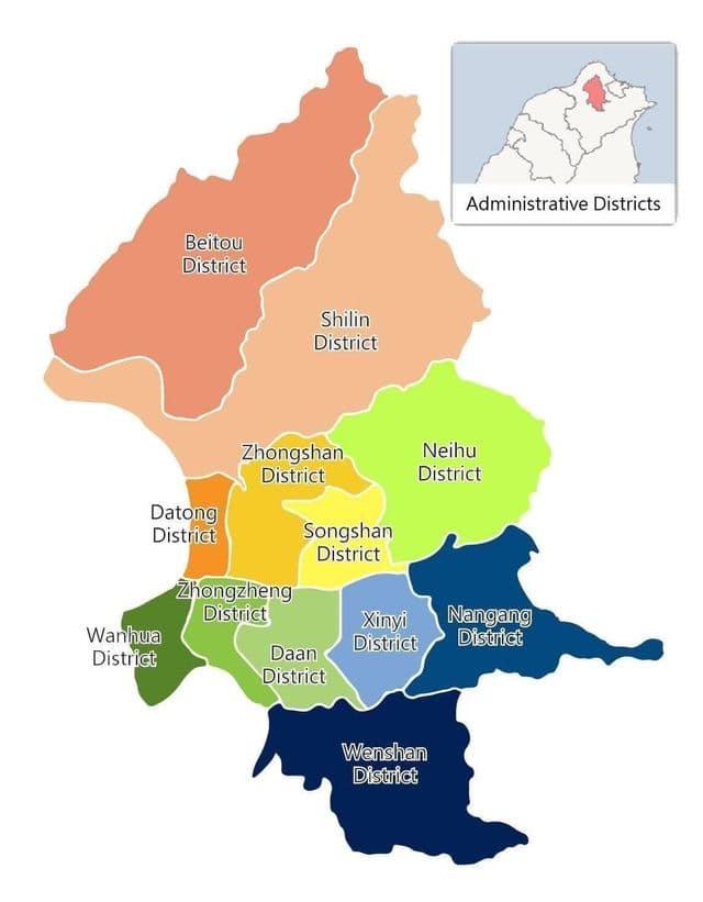 Taipei district map