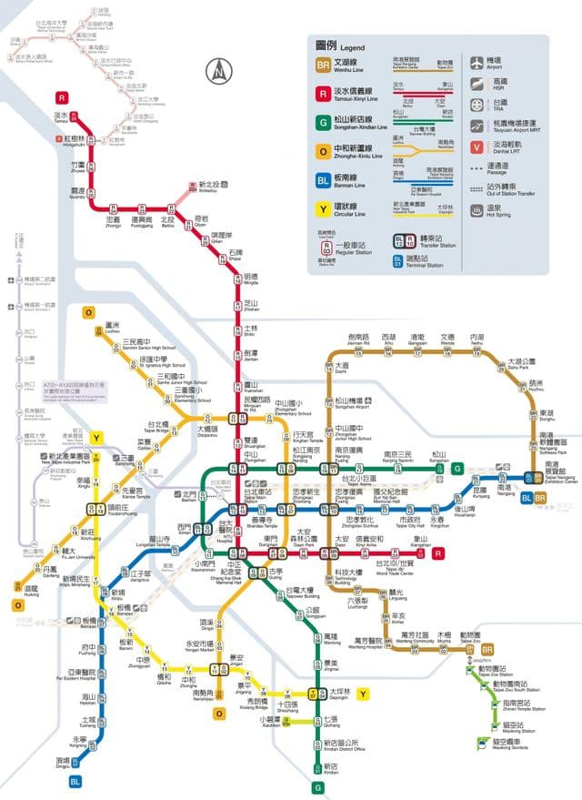 Taipei metro stations map