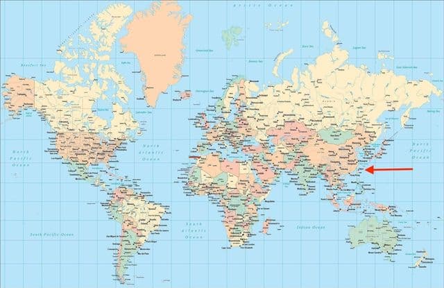 Taipei location on world map