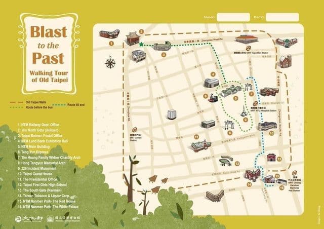 Taipei walking tours map